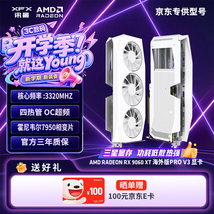 讯景 9060 XT 海外版Pro V3 显卡商品展示